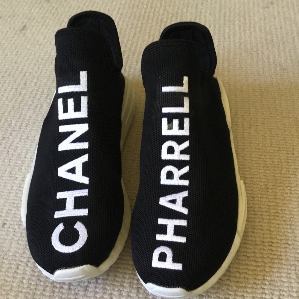 Pharrell x Channel adidas Black and White Athletic Shoe - Picture 2 of 12